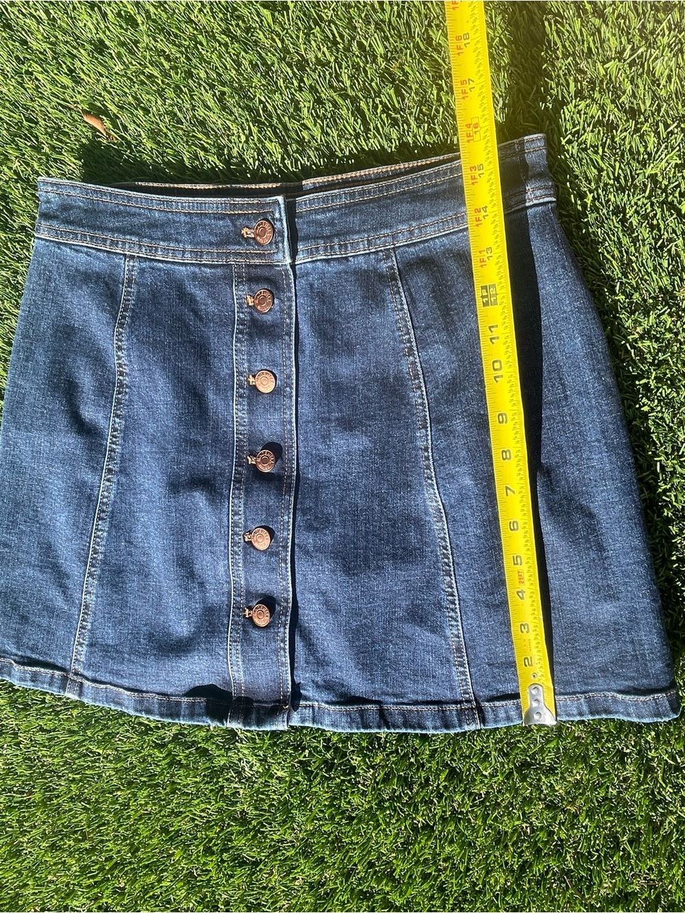 Madewell Dark Blue A-Line Denim Skirt